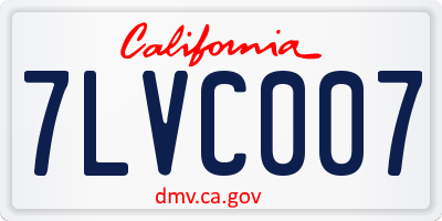 CA license plate 7LVC007