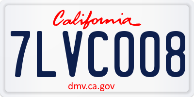 CA license plate 7LVC008