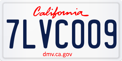 CA license plate 7LVC009