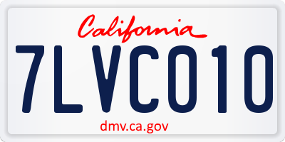 CA license plate 7LVC010