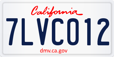CA license plate 7LVC012