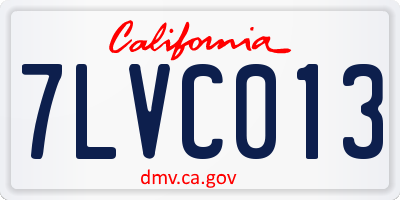 CA license plate 7LVC013