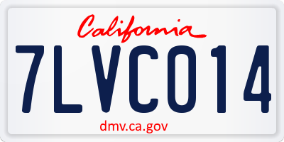 CA license plate 7LVC014
