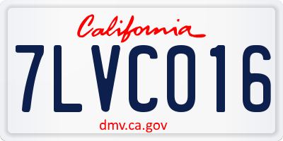CA license plate 7LVC016