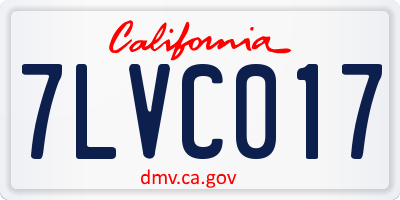 CA license plate 7LVC017