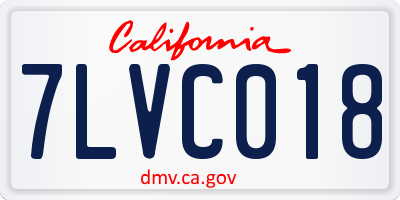 CA license plate 7LVC018