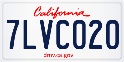 CA license plate 7LVC020