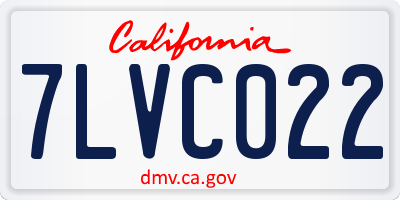 CA license plate 7LVC022