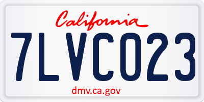 CA license plate 7LVC023