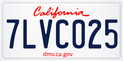 CA license plate 7LVC025