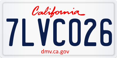 CA license plate 7LVC026