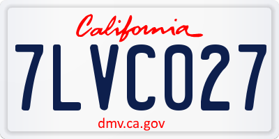 CA license plate 7LVC027