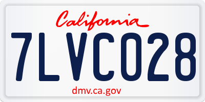 CA license plate 7LVC028