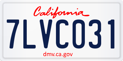 CA license plate 7LVC031