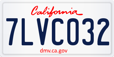 CA license plate 7LVC032