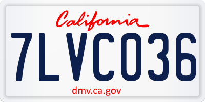 CA license plate 7LVC036
