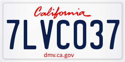 CA license plate 7LVC037