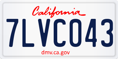 CA license plate 7LVC043