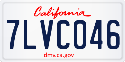CA license plate 7LVC046