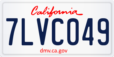 CA license plate 7LVC049