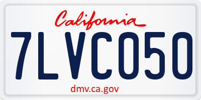 CA license plate 7LVC050