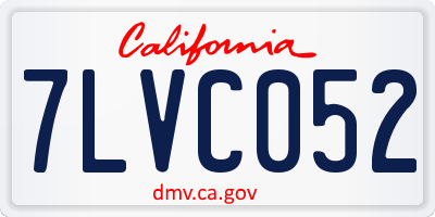 CA license plate 7LVC052