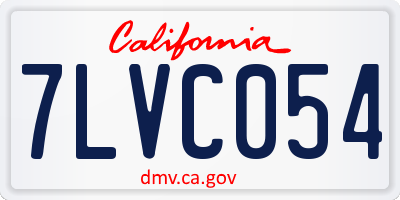 CA license plate 7LVC054