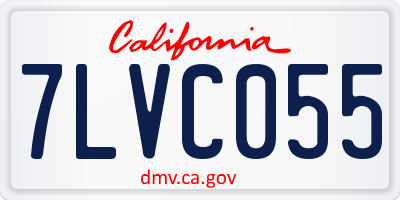 CA license plate 7LVC055