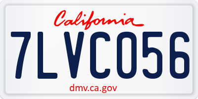 CA license plate 7LVC056