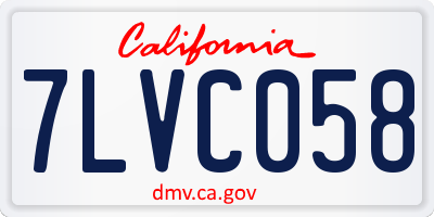 CA license plate 7LVC058
