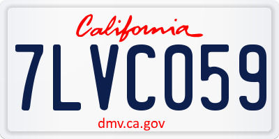 CA license plate 7LVC059