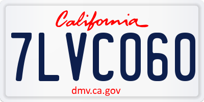 CA license plate 7LVC060