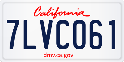 CA license plate 7LVC061