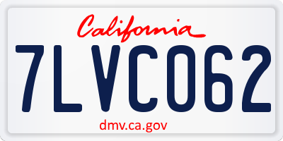 CA license plate 7LVC062