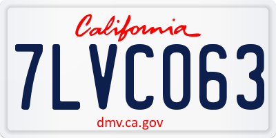 CA license plate 7LVC063