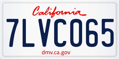 CA license plate 7LVC065