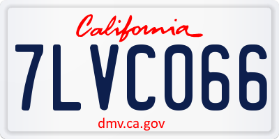 CA license plate 7LVC066