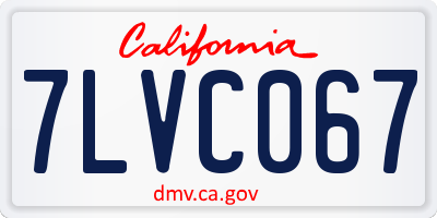 CA license plate 7LVC067