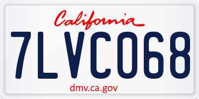 CA license plate 7LVC068