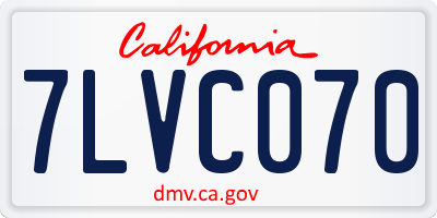 CA license plate 7LVC070