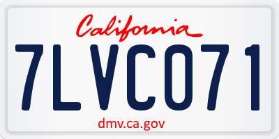 CA license plate 7LVC071