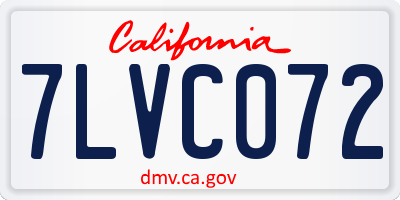 CA license plate 7LVC072