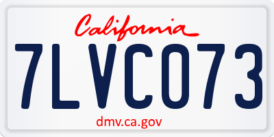 CA license plate 7LVC073