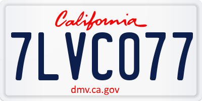 CA license plate 7LVC077