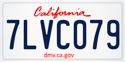 CA license plate 7LVC079