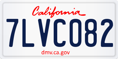 CA license plate 7LVC082