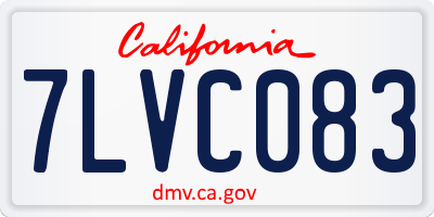 CA license plate 7LVC083