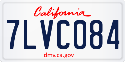 CA license plate 7LVC084