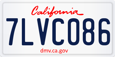 CA license plate 7LVC086