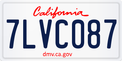 CA license plate 7LVC087
